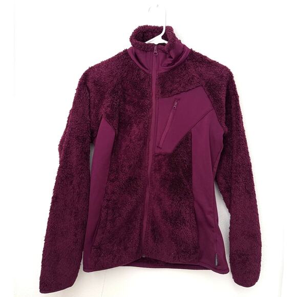 Columbia Women’s Maroon Fleece Jacket Softshell Panel Design – Size S - Picture 1 of 8